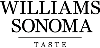 The image shows the Williams Sonoma logo with "WILLIAMS SONOMA" in large, bold, capital letters above a thin horizontal line and "TASTE" in smaller, uppercase letters centered below.
